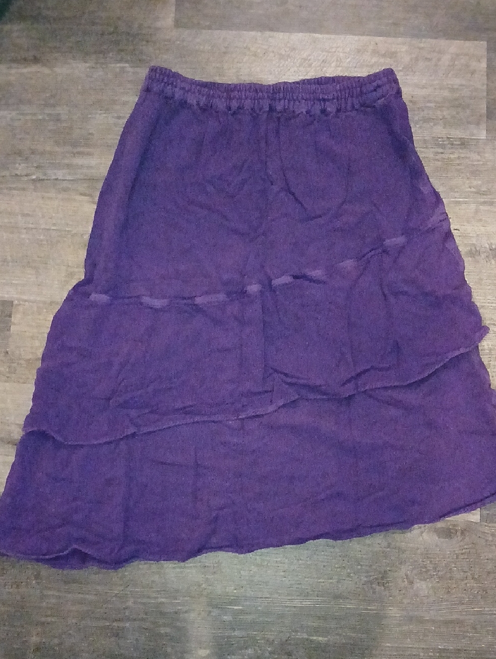 Zagora Tiered Asymmetrical Purple Women's Skirt - Classic A-Line Cotton/Rayon S